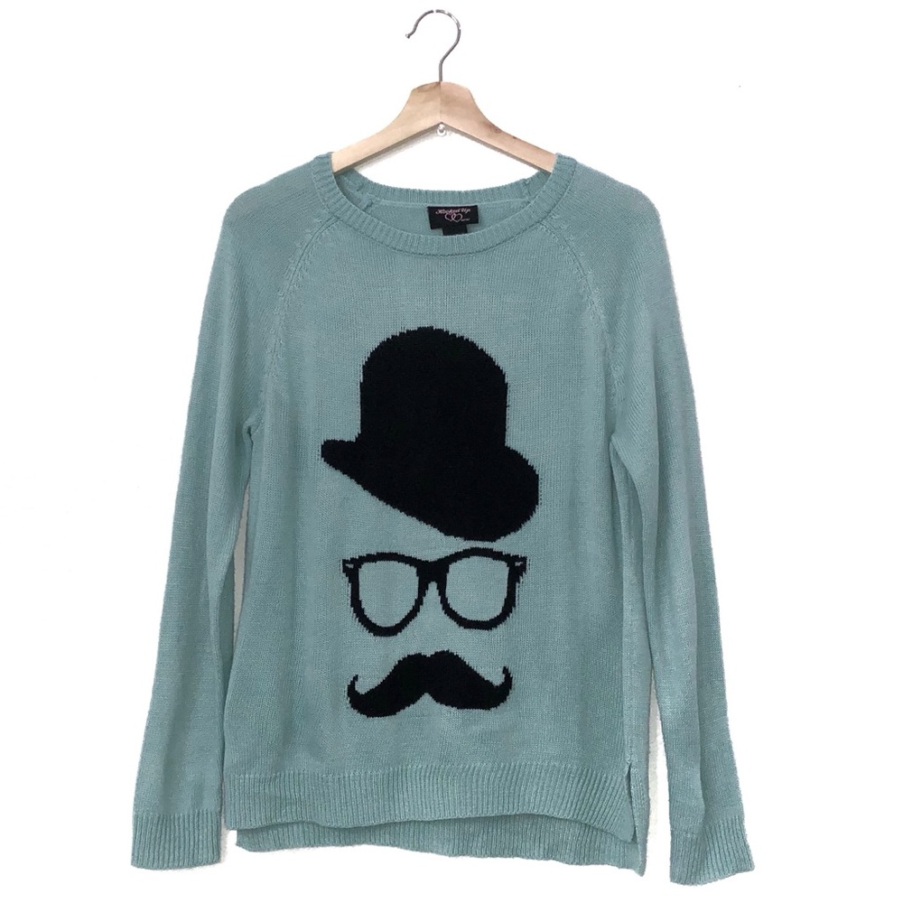 Hooked Up by IOT Mustache Sweater - Picture 3 of 4